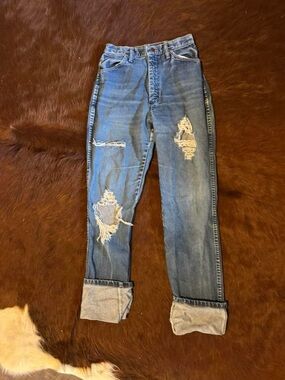 Wrangler Distressed jeans. Run small